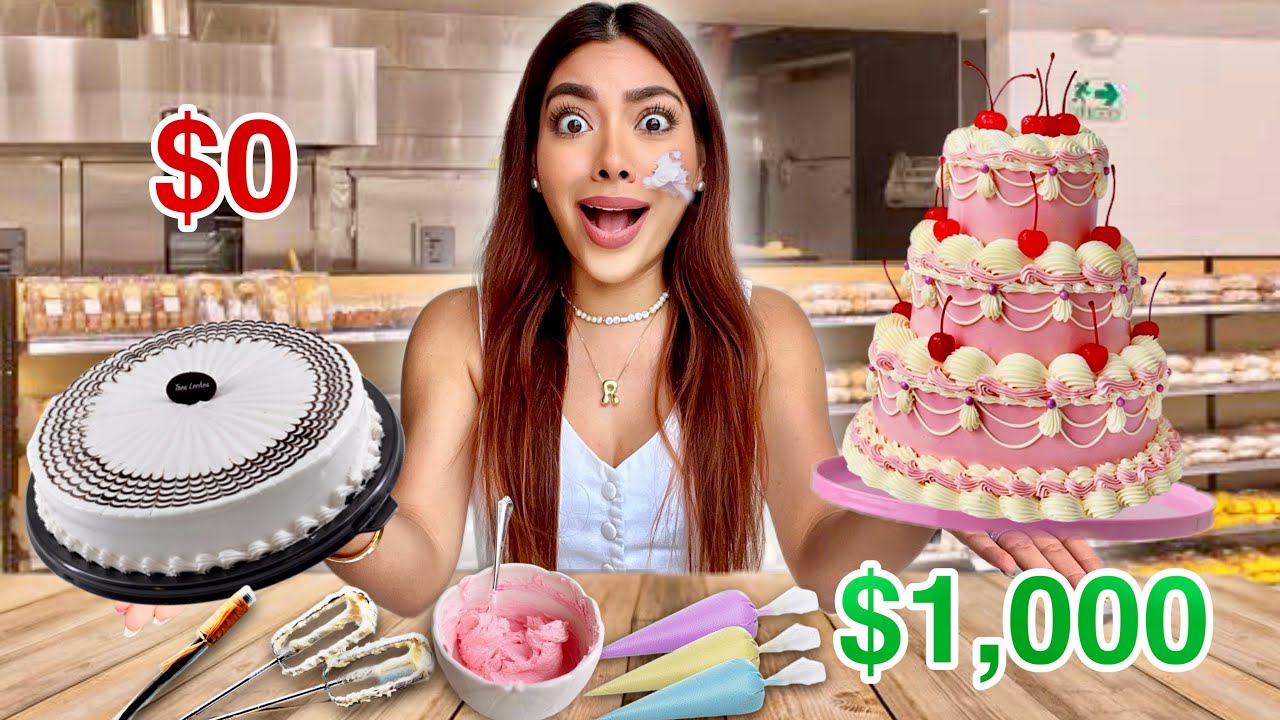 Transformando un pastel del SÚPER de $0 a $1,000‼️🫣🎂| Rebeca Mendiola