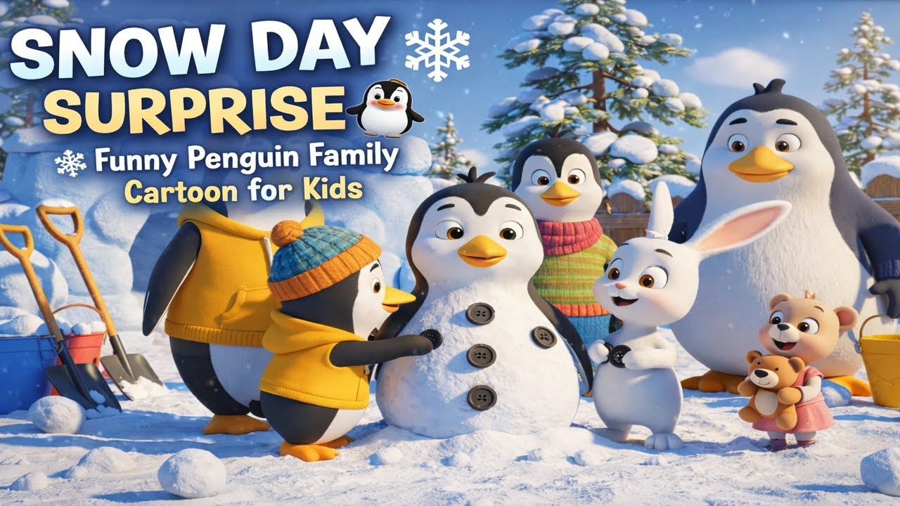 Snow Day Surprise ❄️🐧  Funny Penguin Family Cartoon for Kids