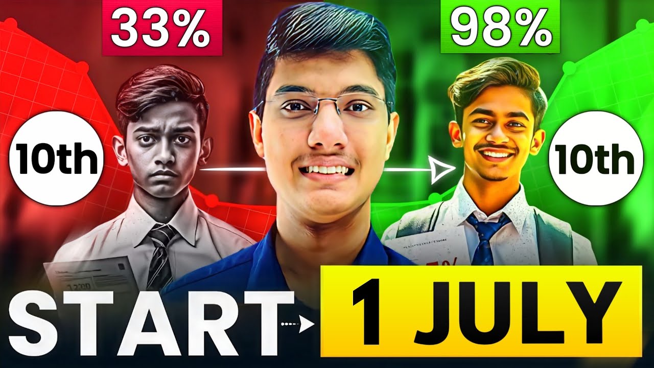 Start Class 10 from 1 JULY 🔥 Easiest Roadmap to Score 98% in Boards 2027