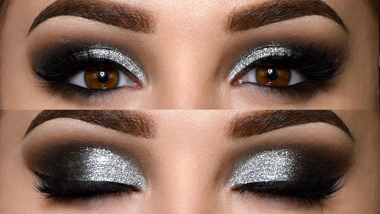 Classic Black Smokey Eye with Glitter Makeup Tutorial