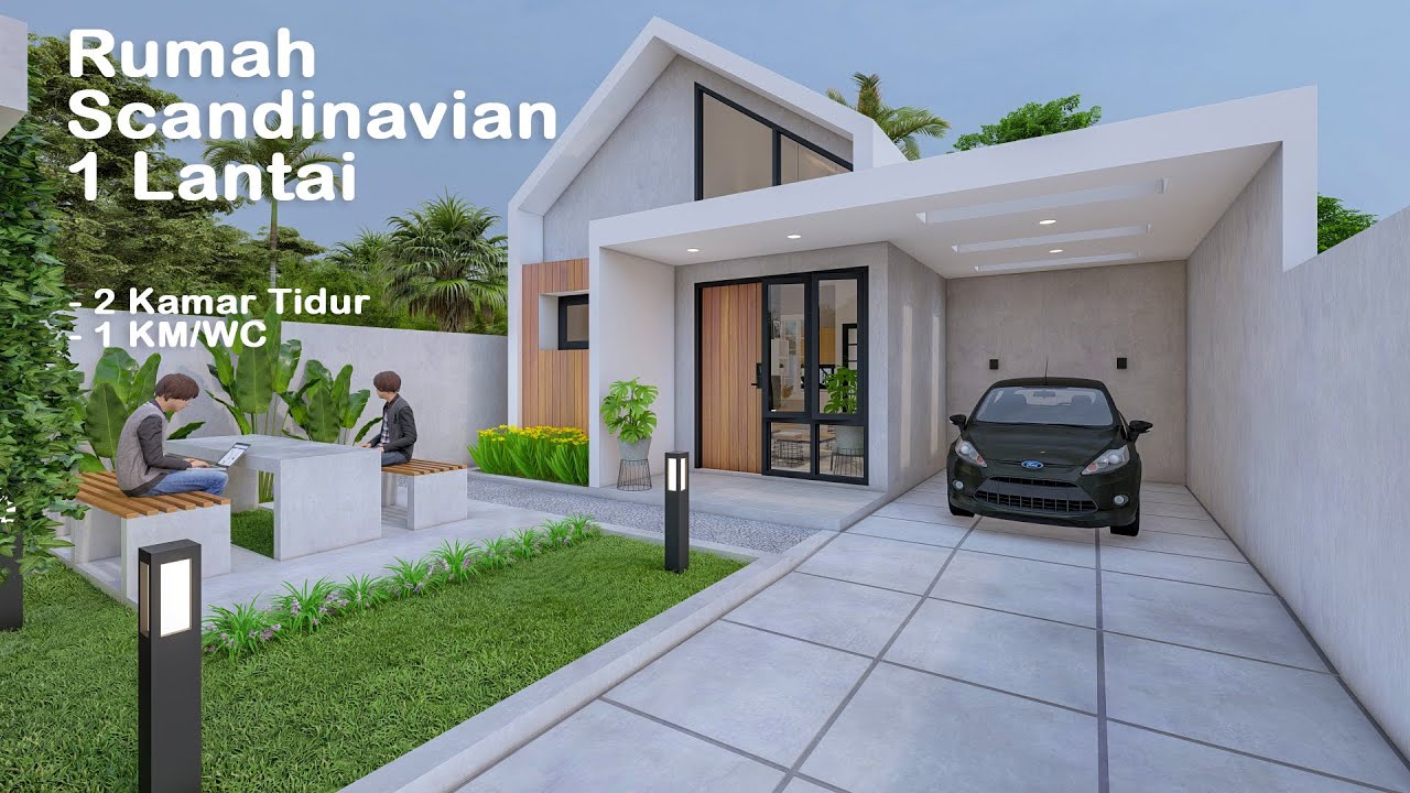Rumah Scandinavian 1 Lantai (2 Kamar Tidur, 1 KM/WC)