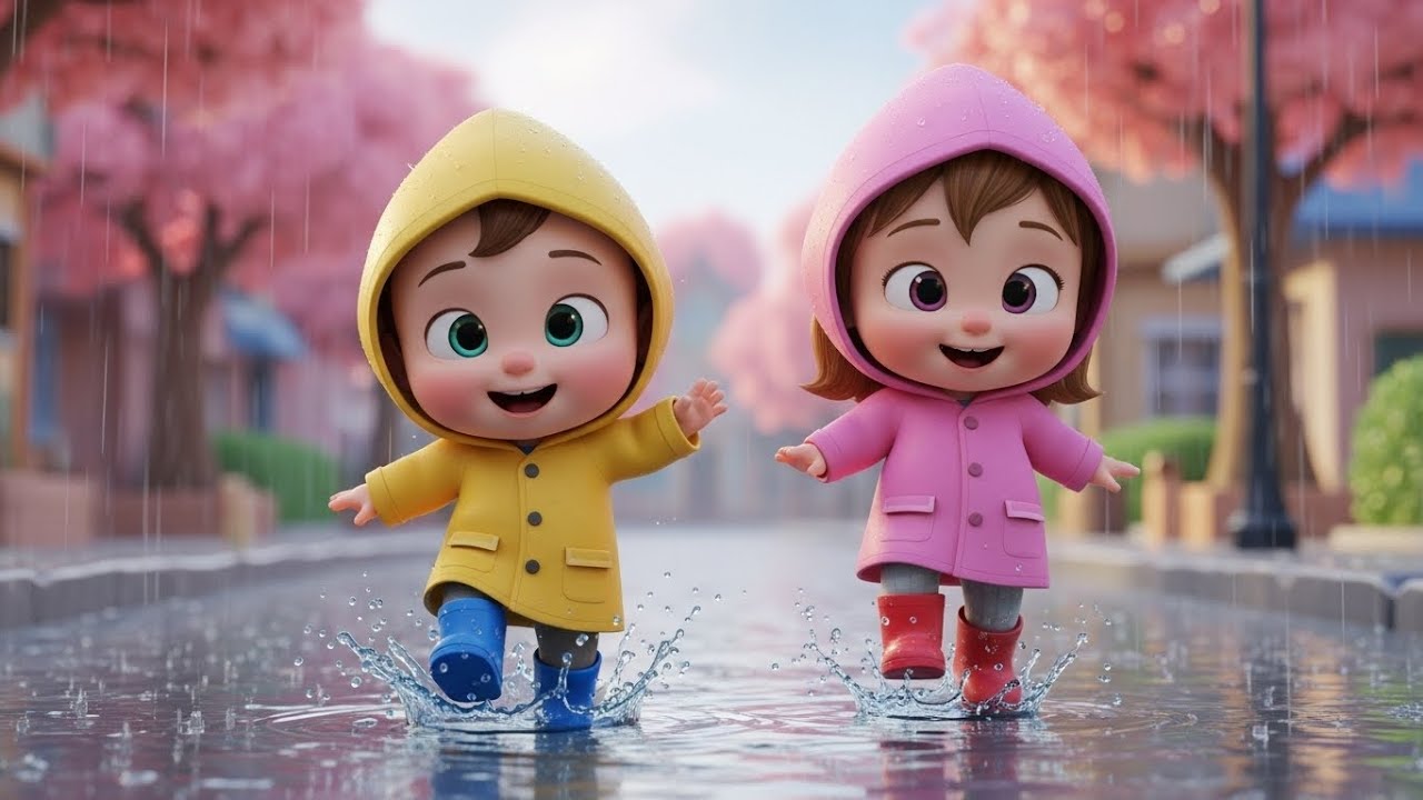 Little Cloud Rain Song | Cute Weather Rhyme for Kids | Nursery Rhymes & Songs for Children