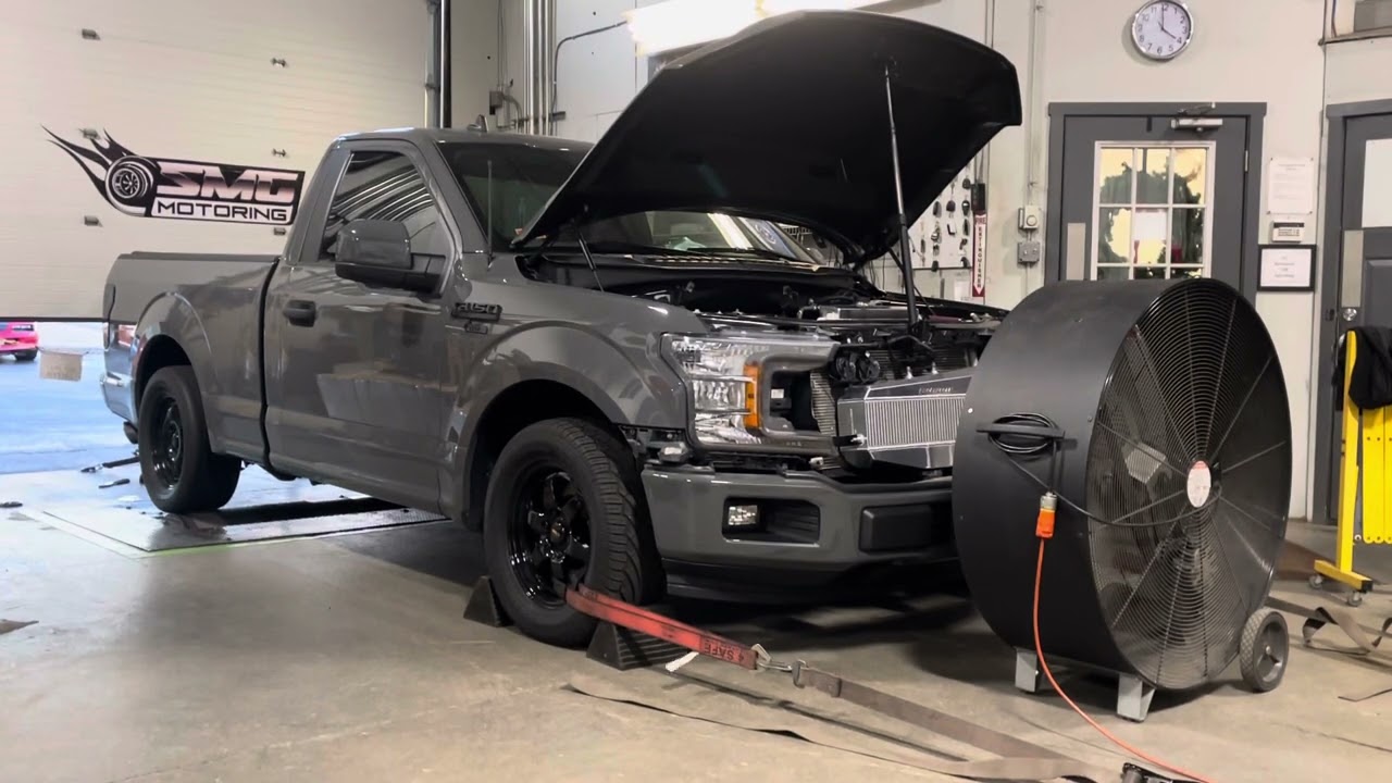 2020 Procharged F-150 5.0 10 speed auto Dyno pull.
