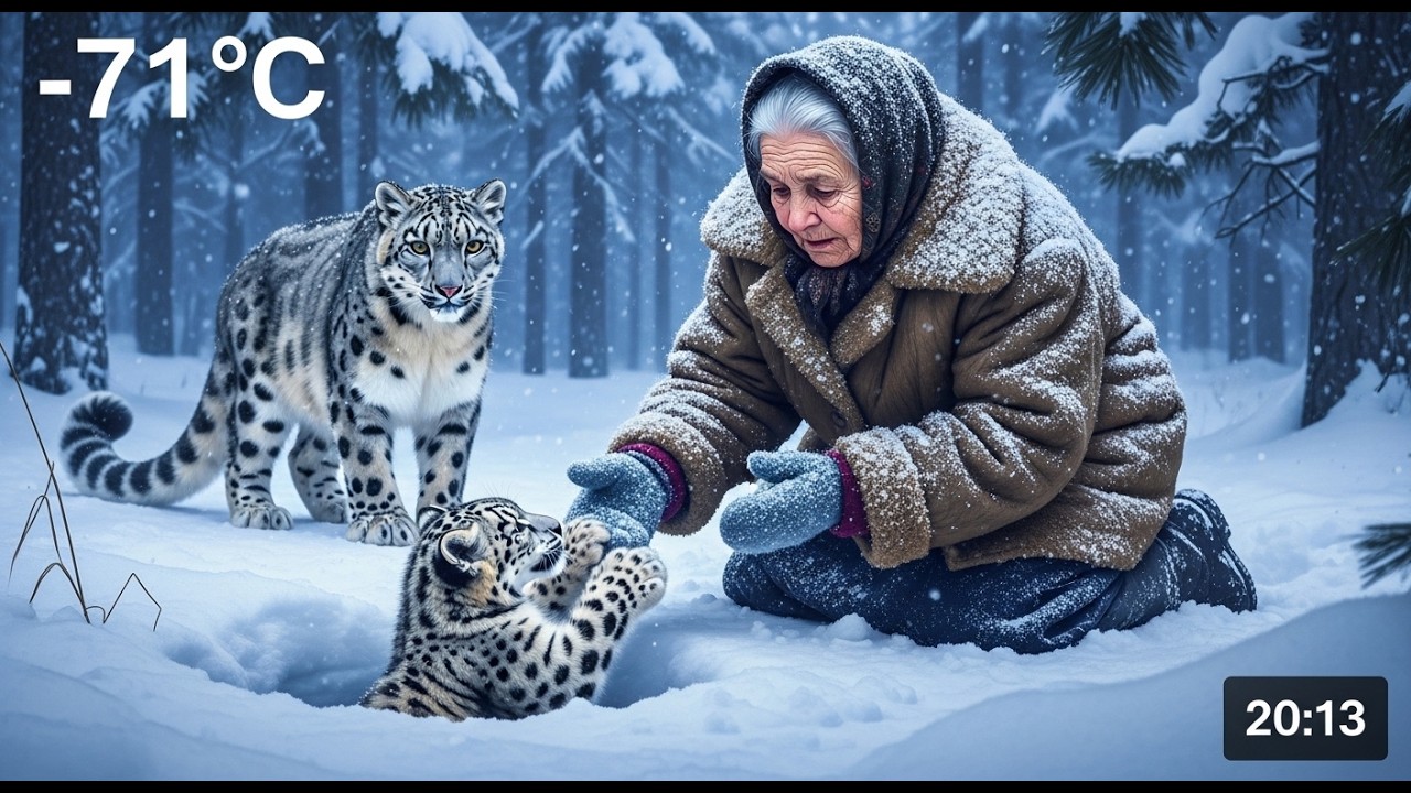 75-Year-Old Woman Rescues a Snow Leopard Cub Trapped in a Frozen Pit