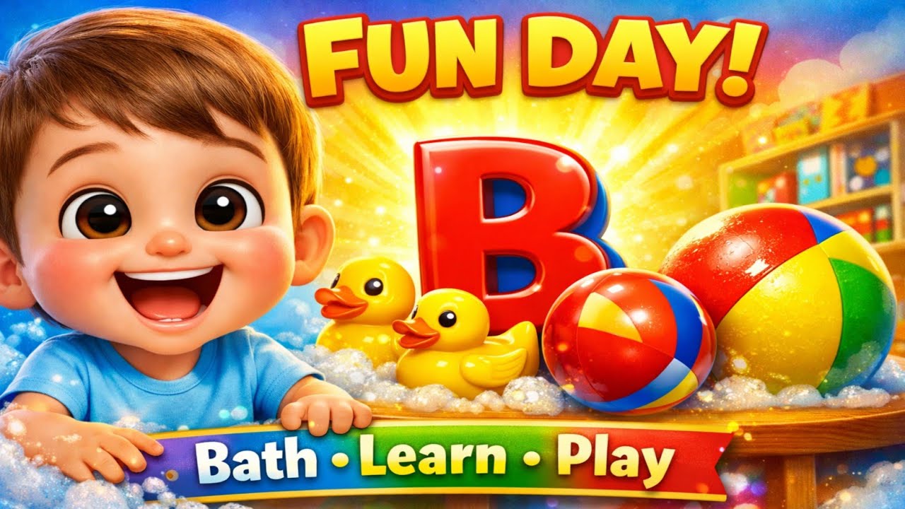 Bath Time to Study Time! 🛁📚 B for Ball | Fun Kids Learning Song