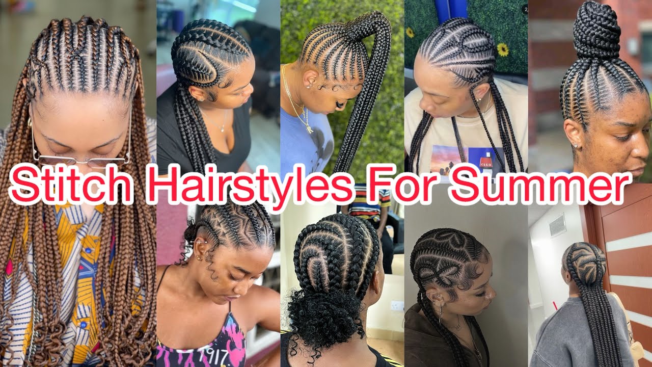 ‼️Latest Stitch Braids Hairstyles For Summer🔥Feed-In Styles For All Ladies 😍