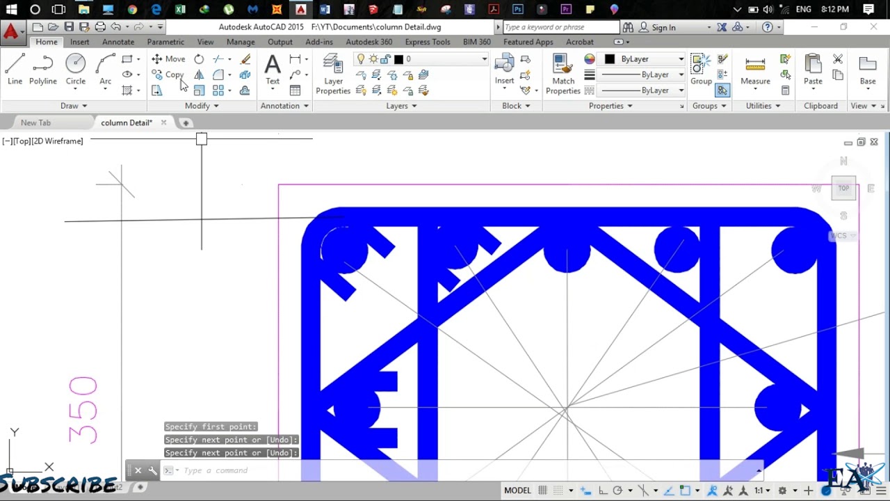 How To Make Column/Beam Detailing Drawing in AutoCAD