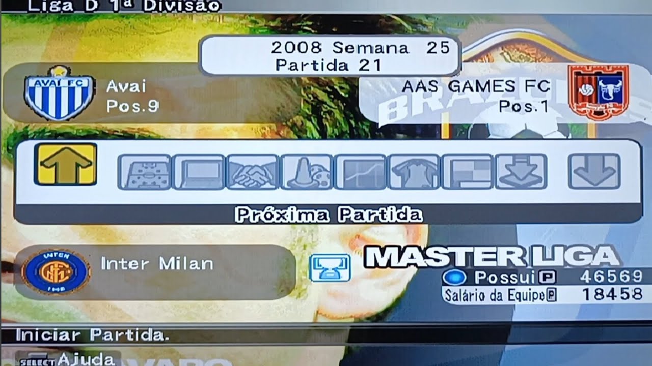 Informações pós vigésima primeira rodada da Master Liga | Classificação | Tabela | Menu | LD 1D 3T