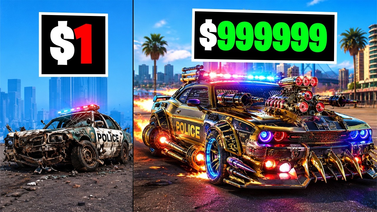 $1 to $1,000,000 Police Car in GTA