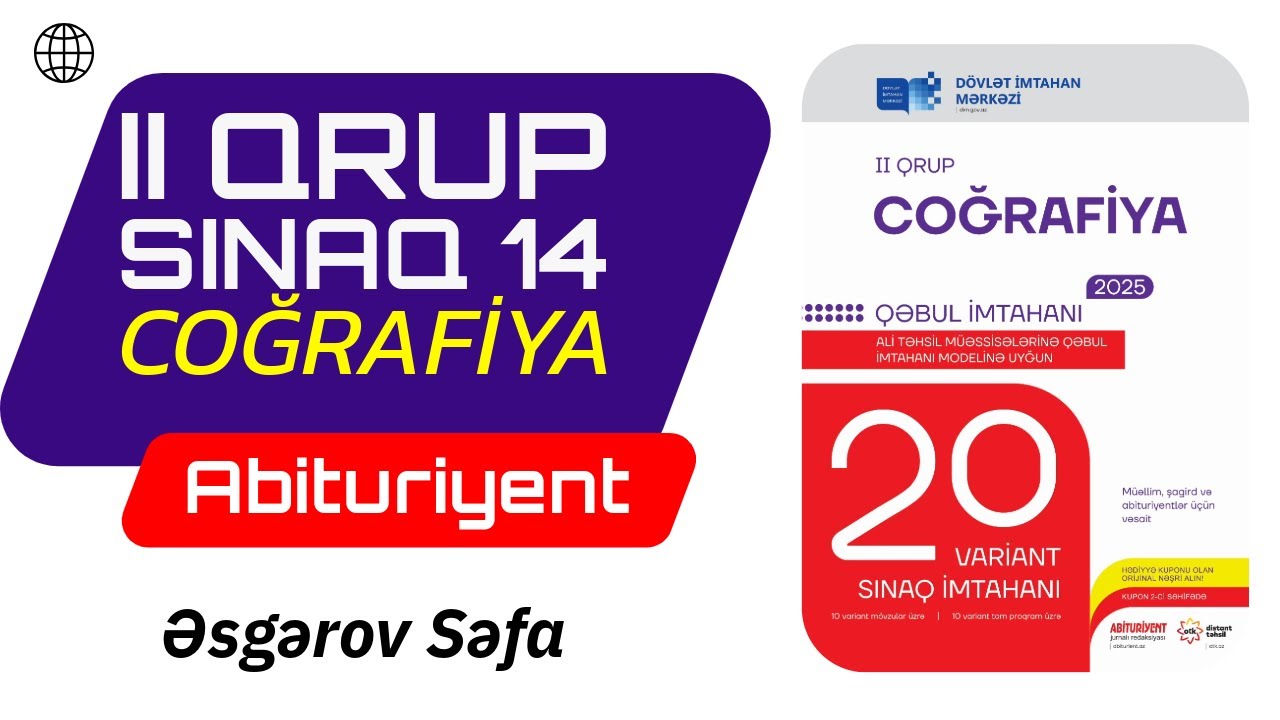 Coğrafiya 20 sınaq / DİM / Sınaq 14 / Blok 2 / Səfa ilə Coğrafiya