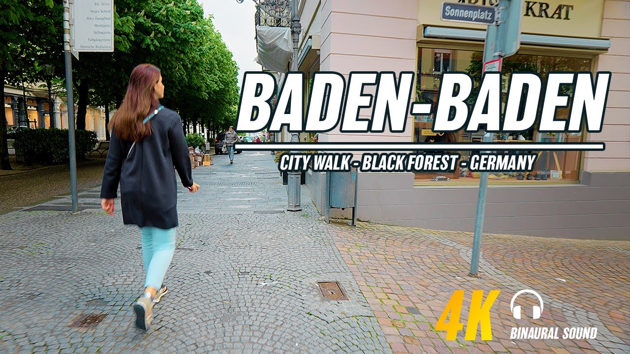 4K Walking Tour Baden Baden I Brenners Park I Trinkhalle I Old Town I ASMR binaural city sounds