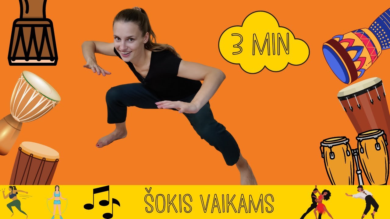 Šokis vaikams būgnų ritmu - Mankšta vaikams su muzika