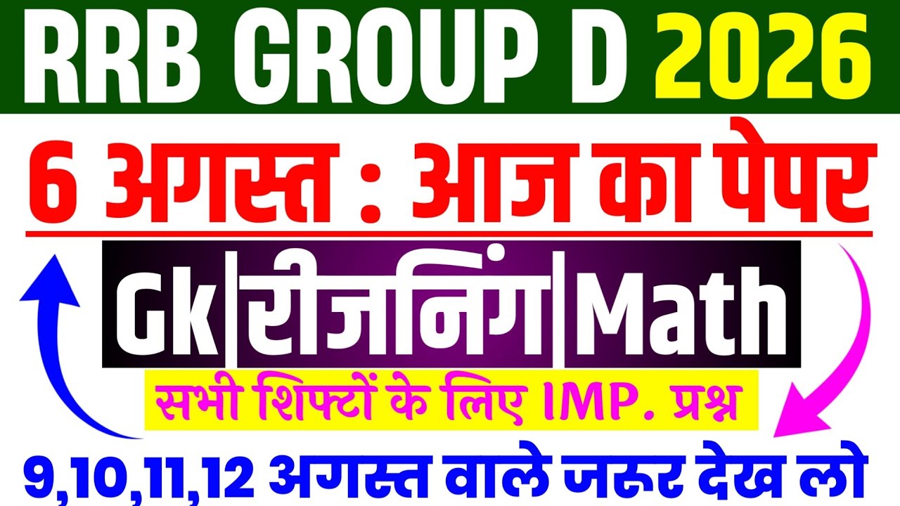 RRB Group D 6 August 1st Shift Exam Analysis | RRB Group D Today Exam Analysis | GkReasoningMath