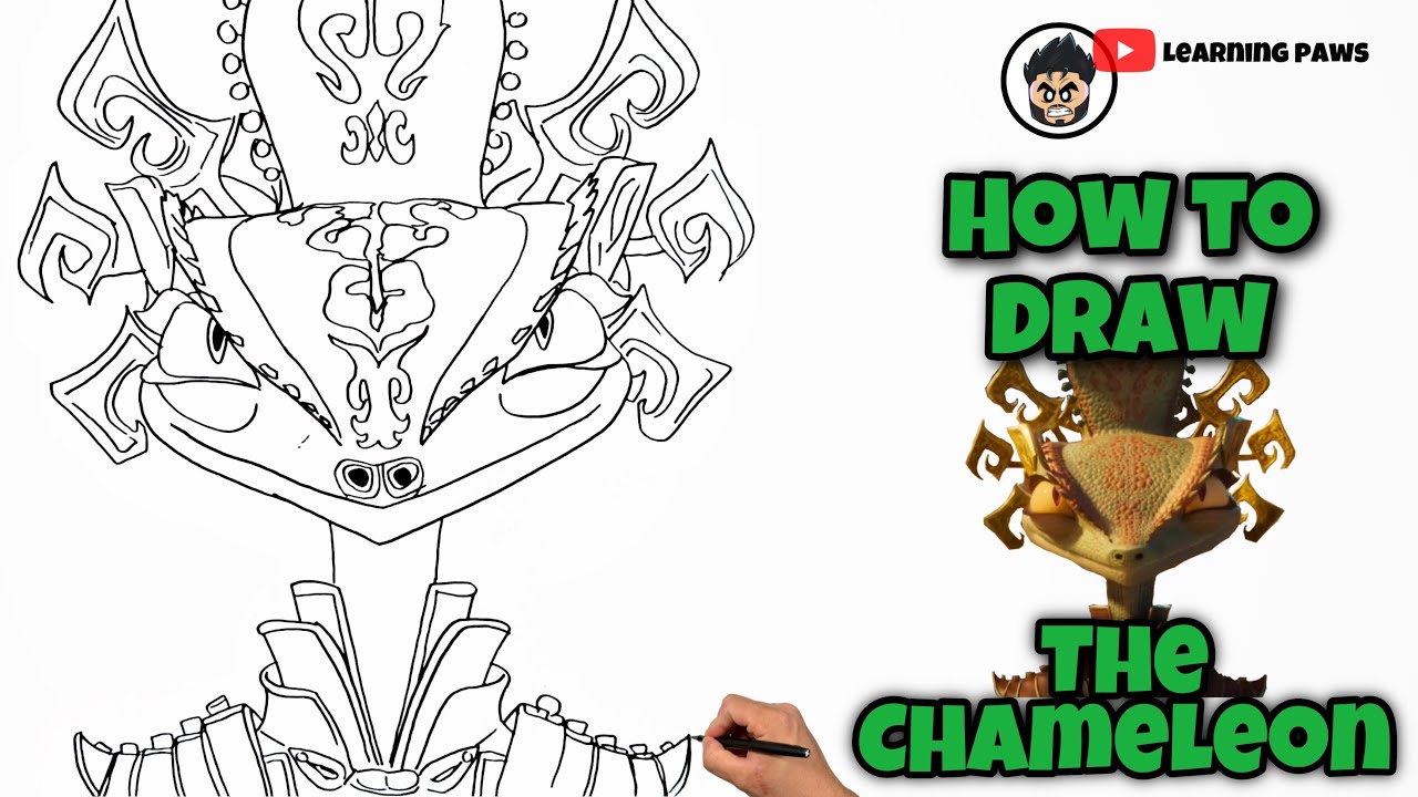 How To Draw The Chameleon | Kung Fu Panda 4 #drawing #howtodraw #kungfupanda4