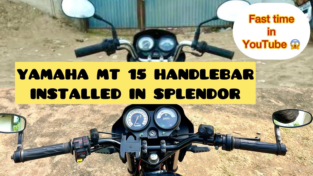 Yamaha Mt 15 Handlebar Installed In Splendor !!Splendor Handlebar modified #samirallinone #youtube