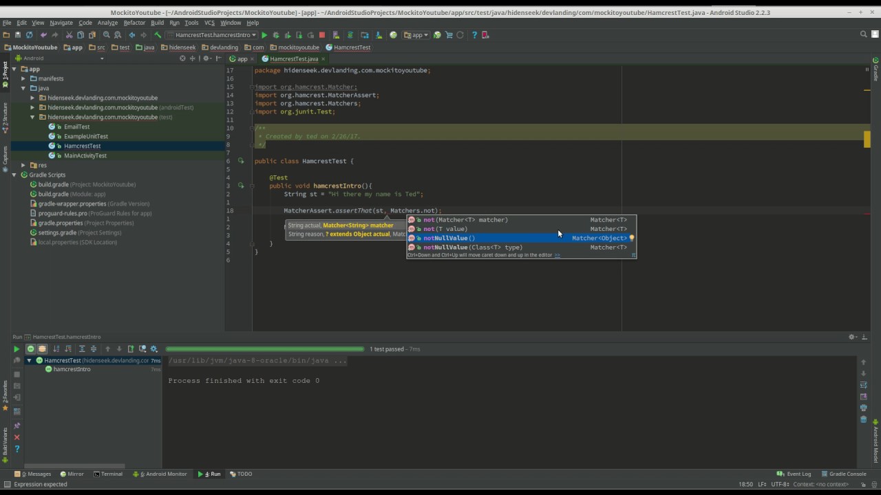 Android Hamcrest intro