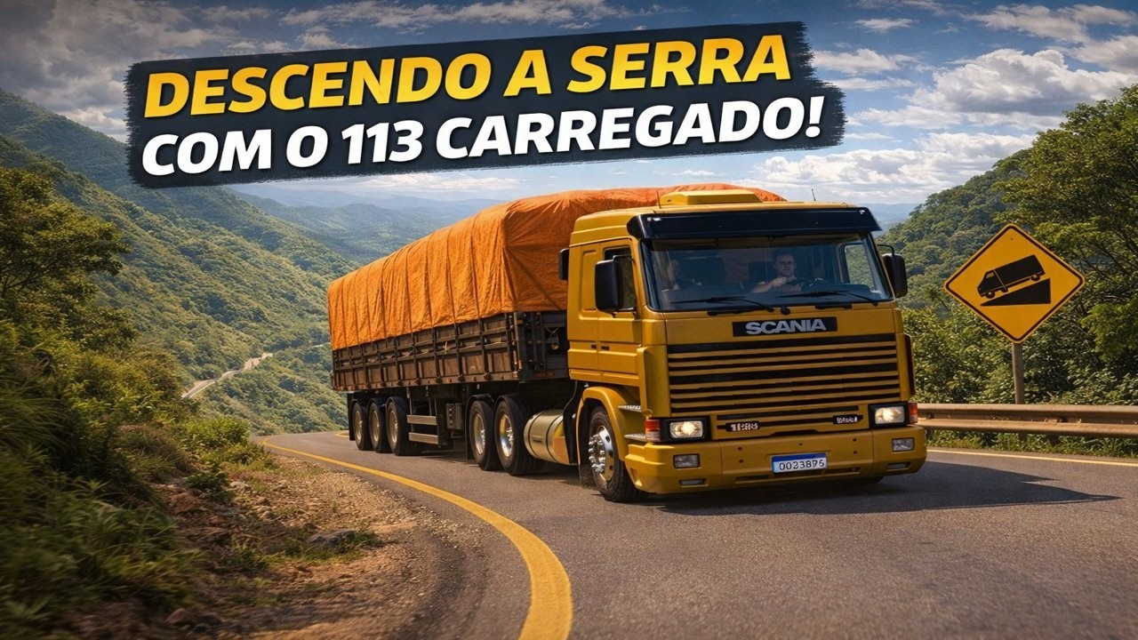 DESCENDO A SERRA COM 113 CARREGADO - ETS2 ROLE COM OS AMIGOS