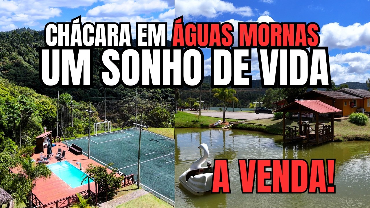 CHÁCARA DOS SONHOS EM ÁGUAS MORNAS - SC | LAGO GIGANTE | CABANAS | NASCENTES | QUADRAS ESPORTIVAS!