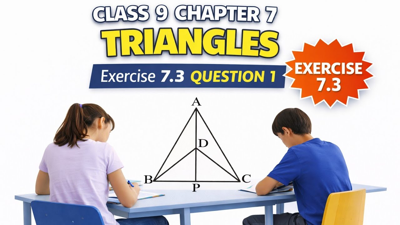 Class 9th Maths NCERT CHAPTER 7 TRIANGLES Excercise 7.3  QUESTION 1