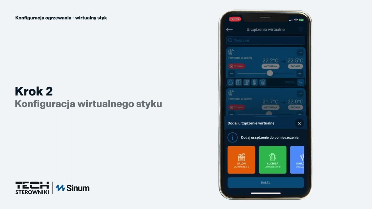 #06 Konfiguracja ogrzewania (wirtualny styk) w systemie Sinum