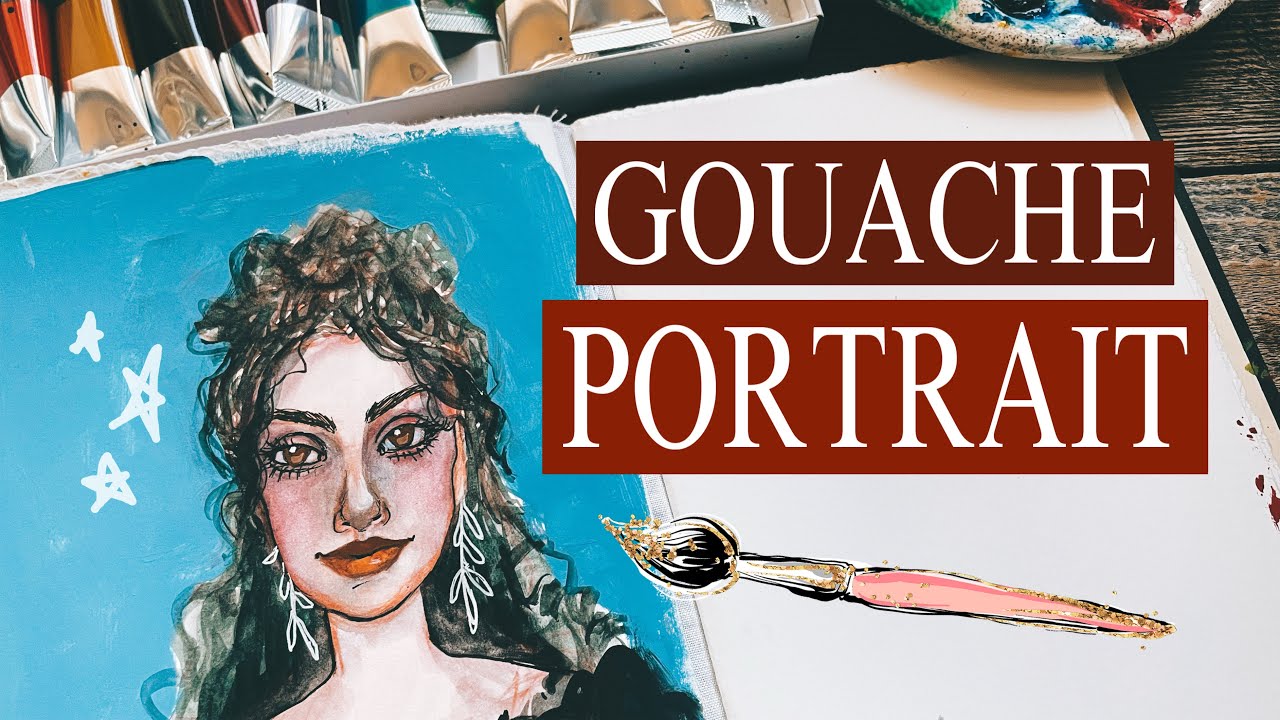 Full Process, Drawing & Shading With Gouache Paint, Sketchbook Painting