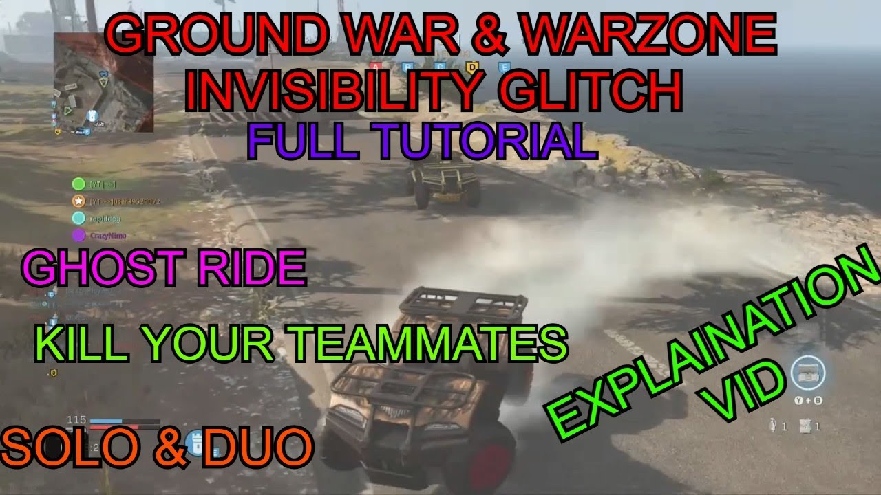 (Full Tutorial) GROUND WAR INVISIBILITY GLITCH  KILL YOUR OWN TEAM) MW  EASY SOLO & DUO A.P 1.31