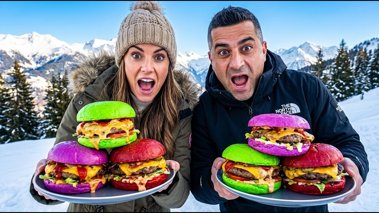 Vibrant Harvest Burgers: Handcrafted Rainbow Buns & Outdoor Wood-Fired Grilling #youtube