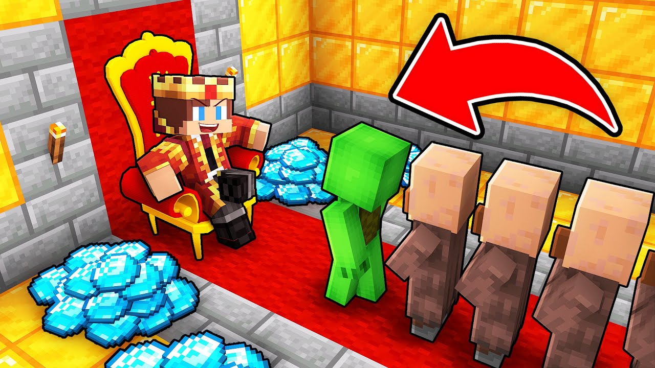 JJ Became King and Steal Mikey's Diamonds in Minecraft (Maizen)