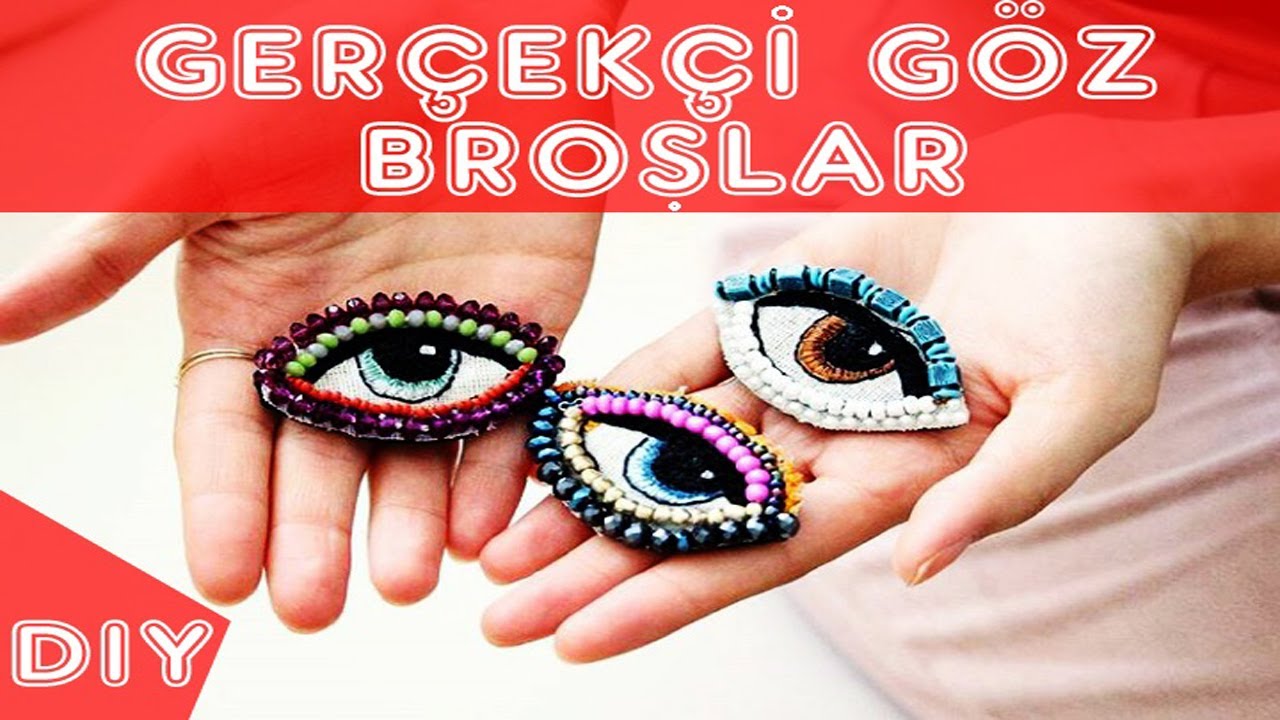 GERÇEKÇİ GÖZ BROŞLAR // EYE EMBROIDERY BROOCH #belcimlediy #emroidery