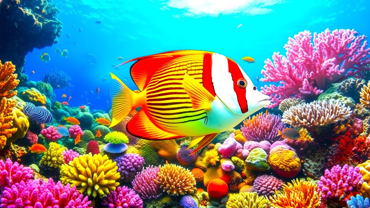 Relaxing Music, Gentle Water Sounds with Tropical Fish – Relax Your Mind After a Stressful Day