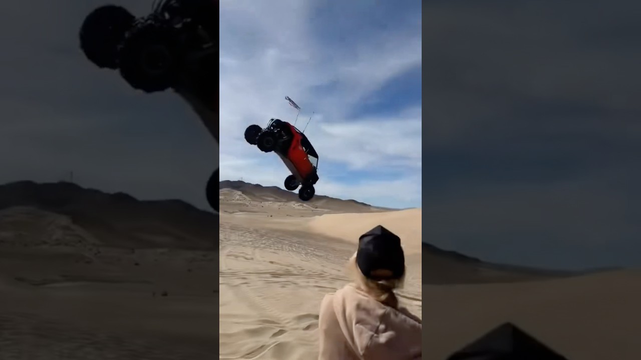 MASSIVE RZR CRASH IN GLAMIS!! @runninrowdy1