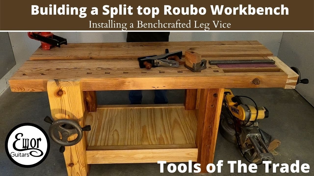 Building a split top Roubo part 5: installing a Benchcrafted leg vice.