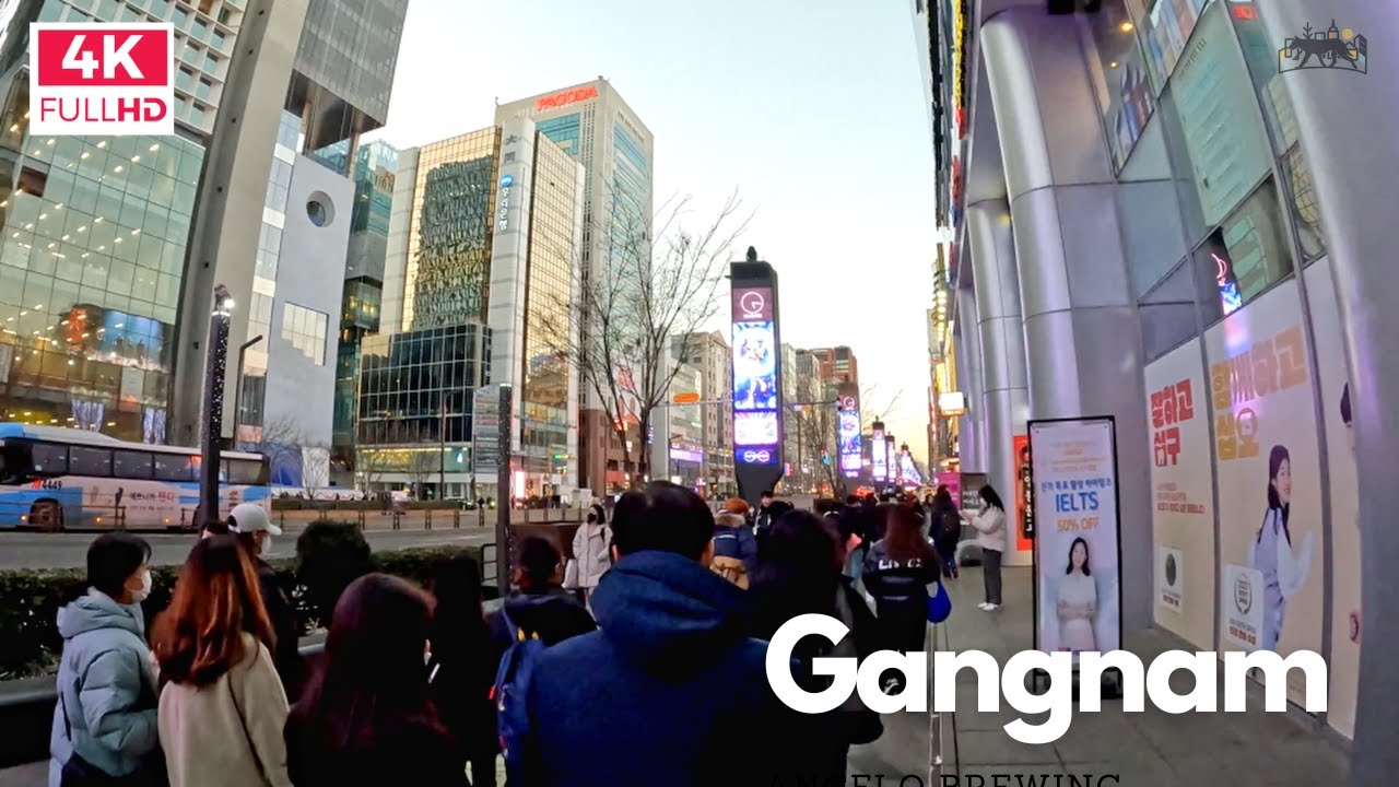 4K Seoul Gangnam Shopping District Friday Evening Walk 불금 강남 쇼핑거리 밤문화 겨울