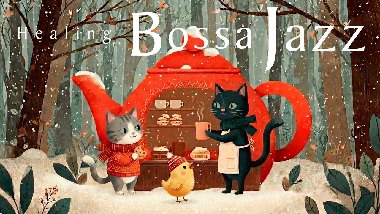 [Healing BGM] Blissful Bossa Nova to Warm You Up at the Snowy Forest Teapot Cafe
