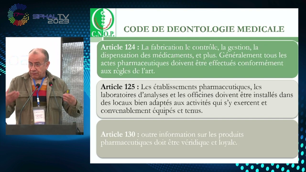 SIPHAL 2023 : Déontologie médicale et industrie pharmaceutique - Dr.METTIOUI Nereddine