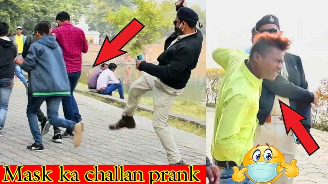 mask kaha hai tumhara prank 2 | mask ka challan prank | police mask prank  | police prank video