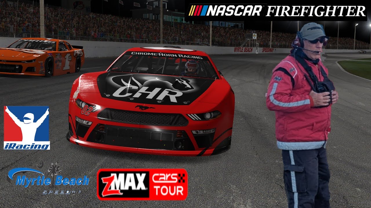 NASCAR Firefighter behind the wheel MYRTLE BEACH (official)