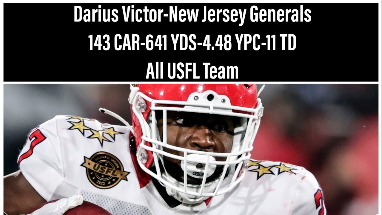 Darius Victor USFL Season Highlights New Jersey Generals:RB-21/22 Season
