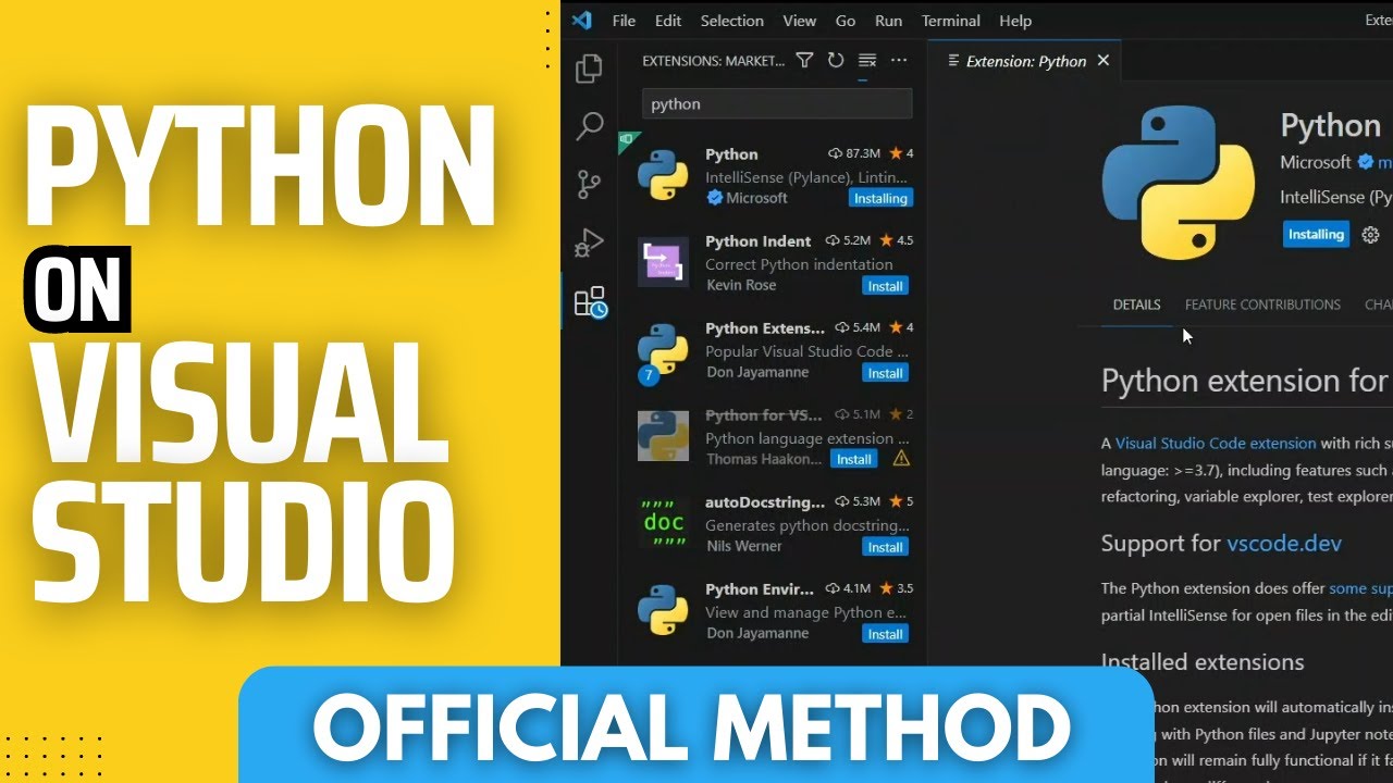 Как создать файл Python в Visual Studio (2023)