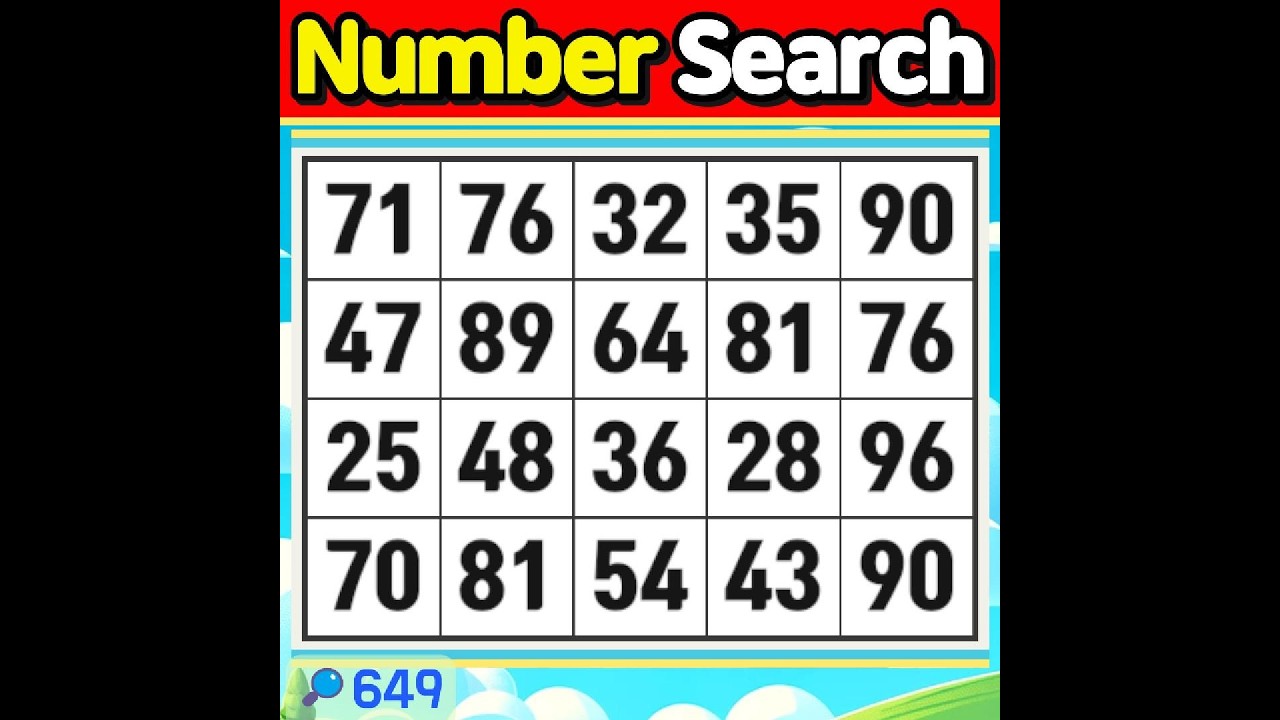 Number Search #649 Enjoy your brain workout, too!【Match | brain game | puzzle 】