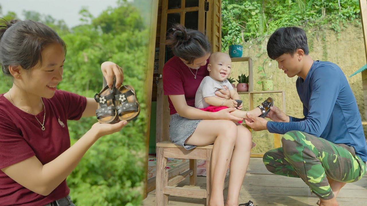 Duong returns home after days of treatment in the hospital. Duong's wonderful gift for his son.