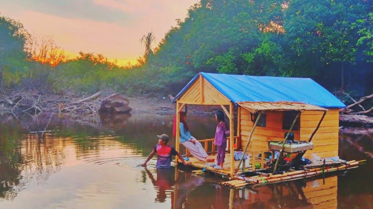 2 hari 2 malam bermalam bersama keluarga di rumah rakit -pasang perangkap ikan