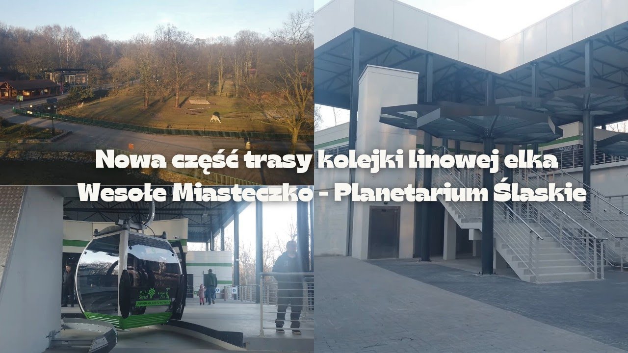 Przejażdżka nową kolejką linową elka w parku Śląskim. Trasa Wesołe Miasteczko – Planetarium Ślaskie.
