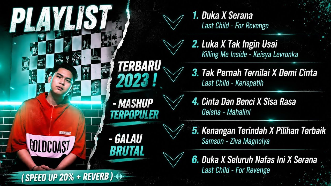 Playlist - Duka X Serana & Kumpulan Lagu Mashup Indonesia (Speed up 20% + Reverb) #galaubrutal
