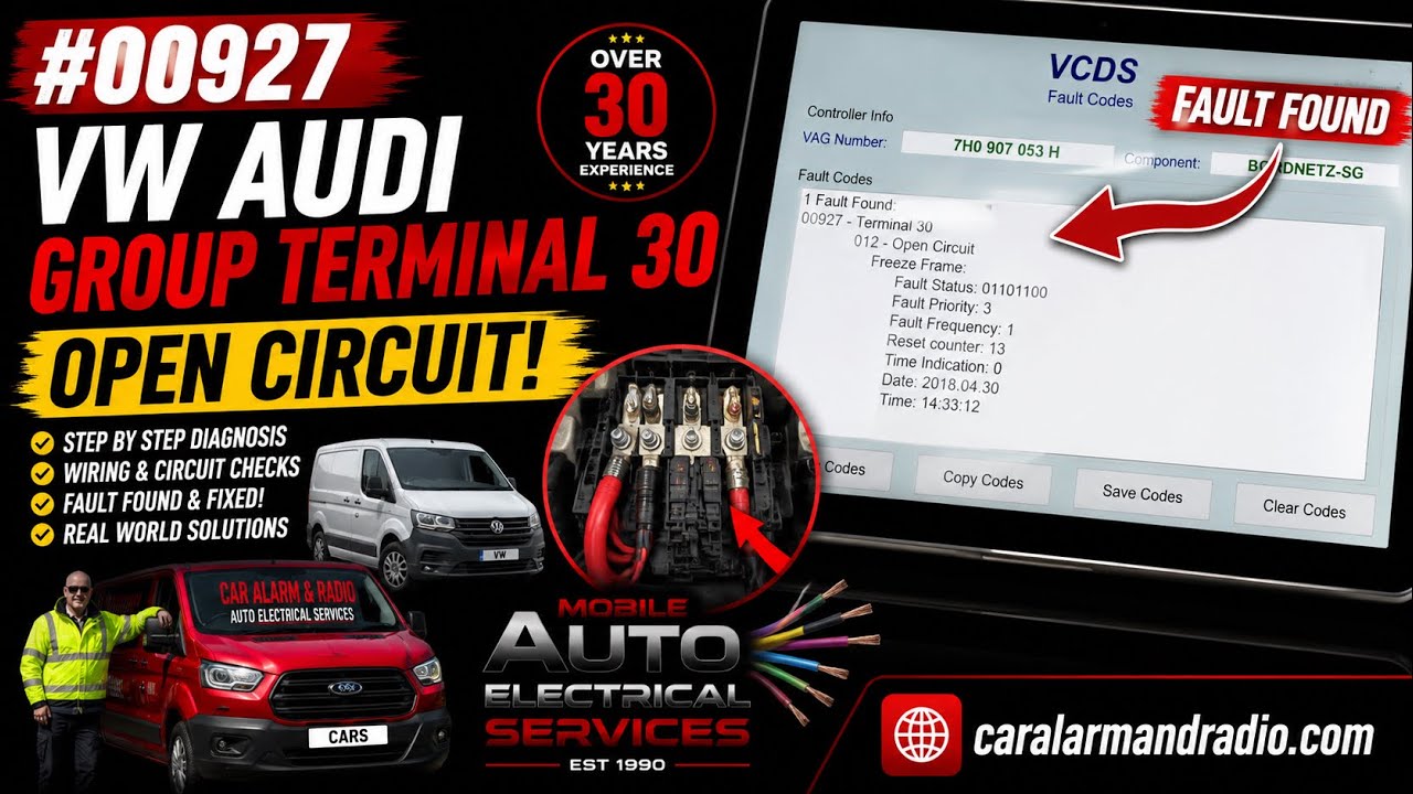 #00927 VW Audi Group, клемма 30, открытая цепь