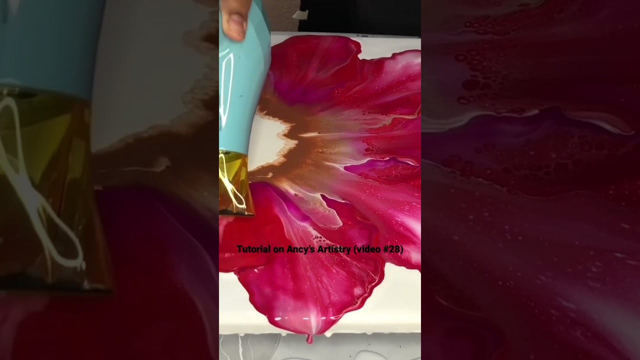 Beautiful red flower #pourpainting #fluidart #abstractart #art #dutchpour #shortsvideo #abstract