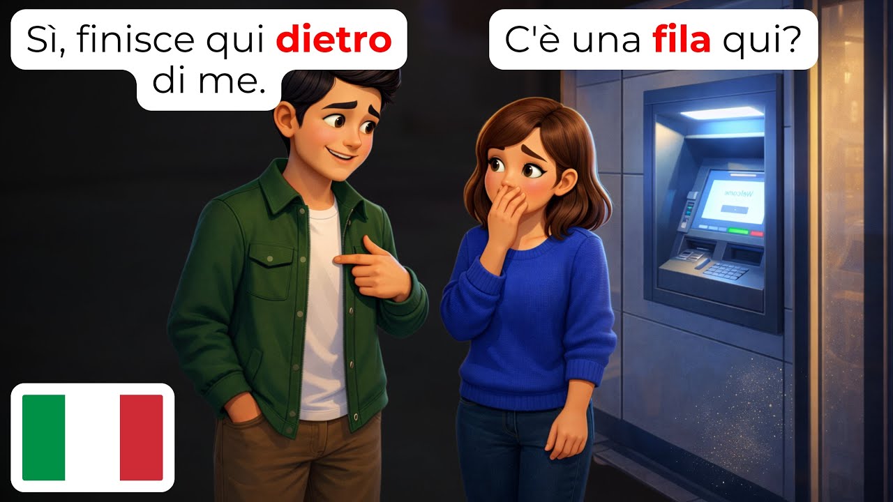 🇮🇹 Выучите итальянский за 20 минут: 50+ фраз для очередей и ожидания, которые вам нужны (A1-A2)