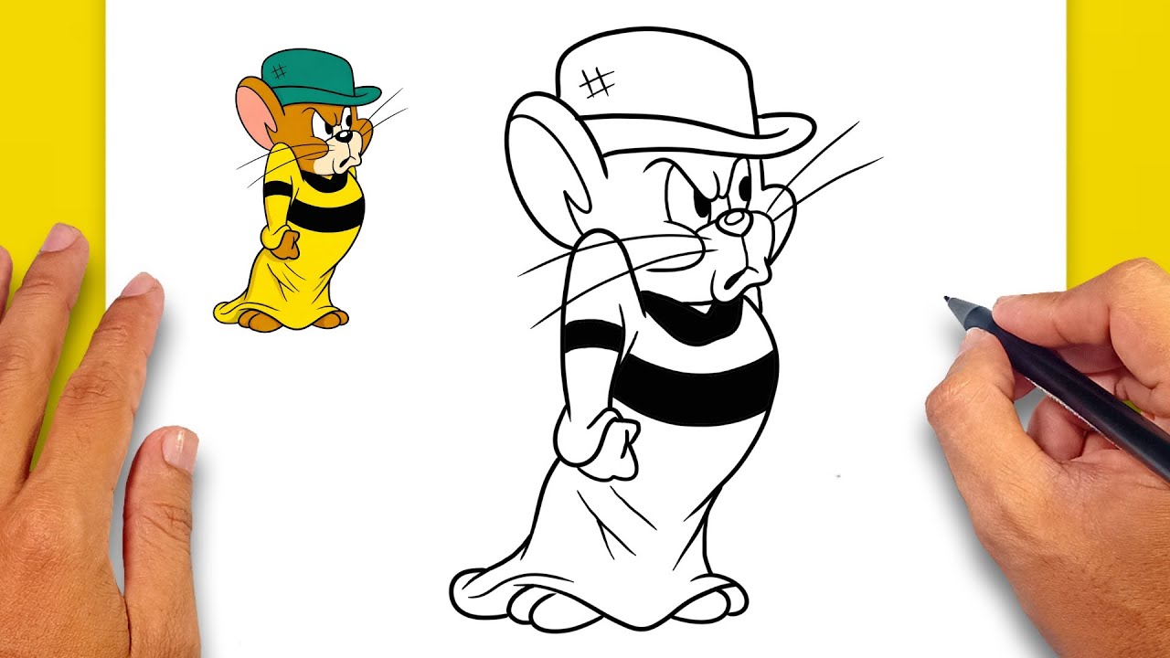 How to draw Muscles Mouse from Tom and Jerry