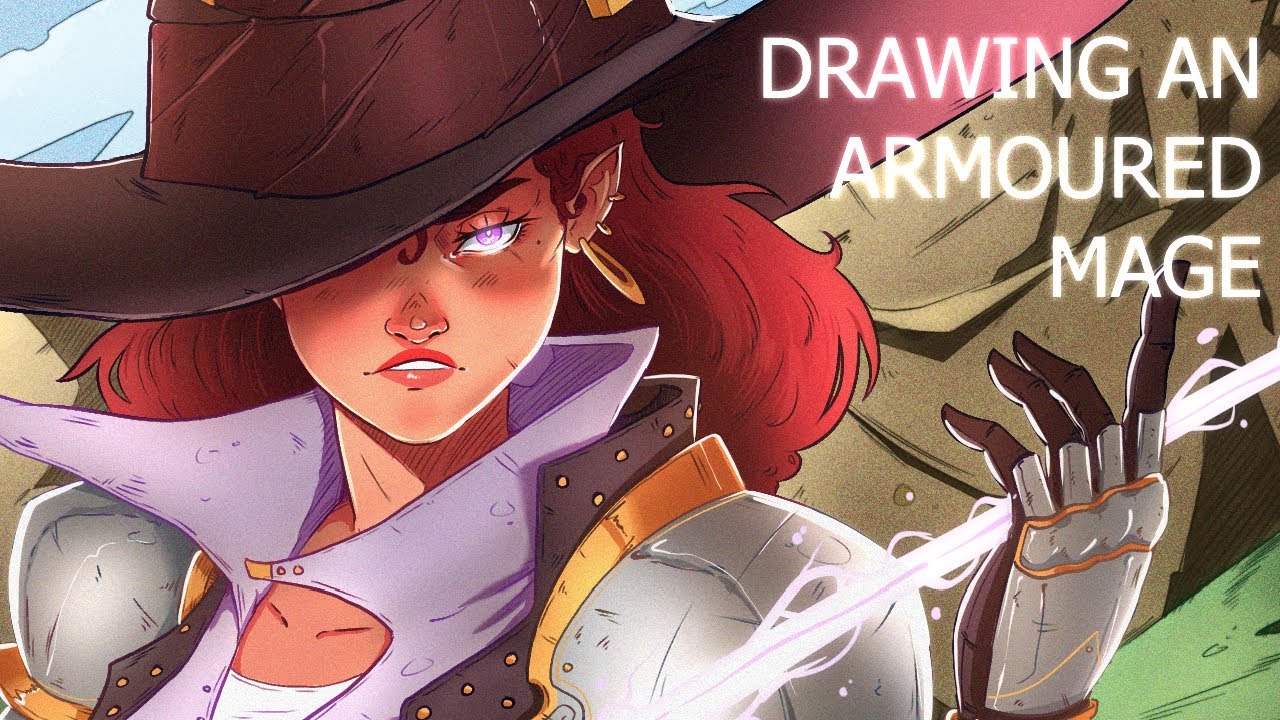Drawing and Armoured Mage! #fantasyart #characterdesign