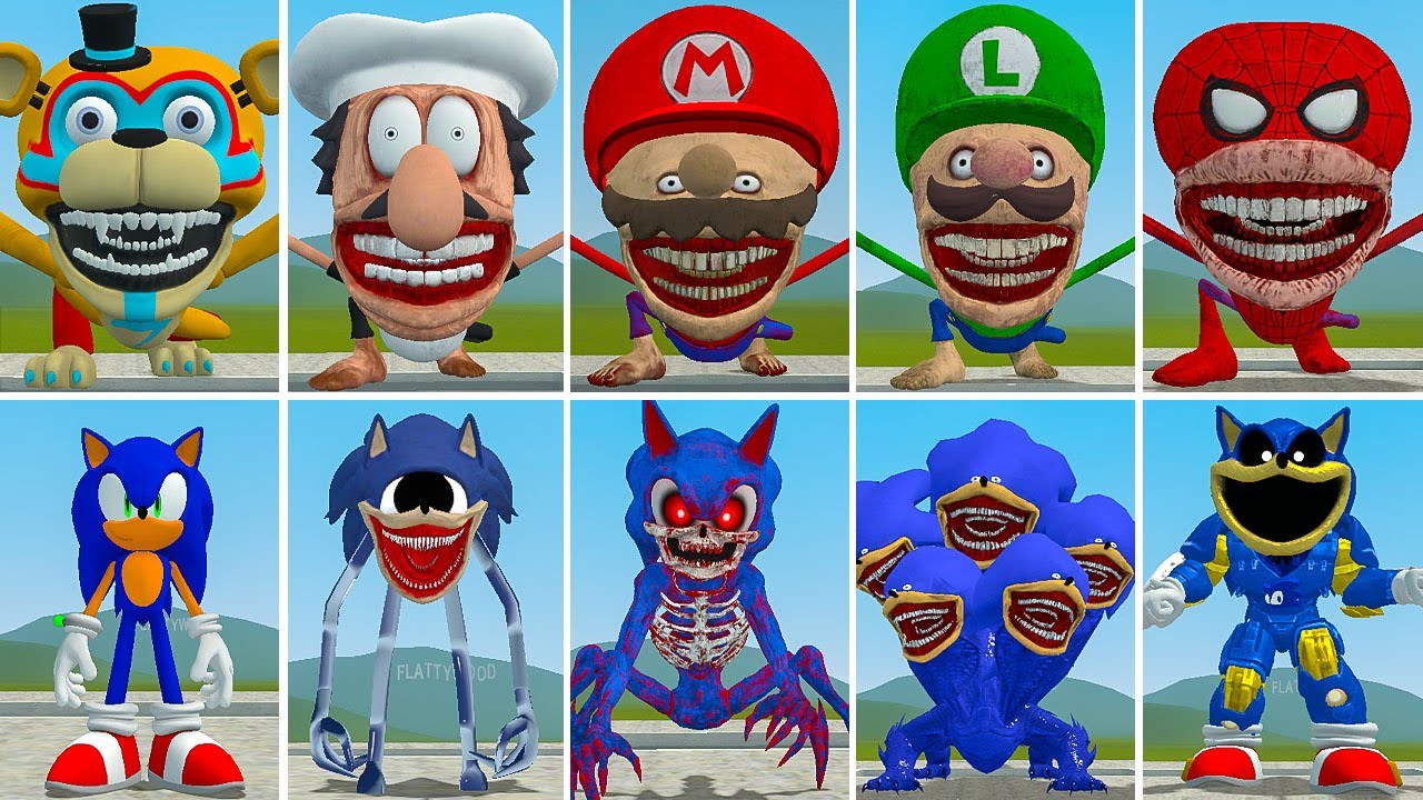 ALL NEW MARIO TAPES FAMILY VS EVOLUTION OF SHIN SONIC TAPES FAMILY ? in Garrysmod!,...